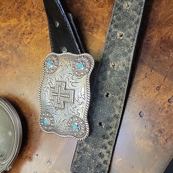 NOCONA hair on hide studded belt